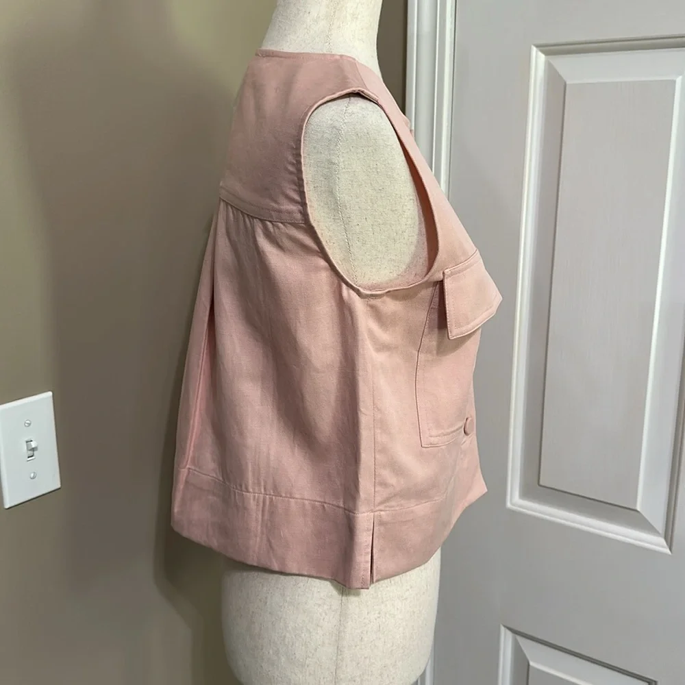 Madewell Crop Cargo-Pocket Crewneck Top in Pale Blush - Picture 7 of 9